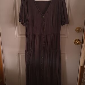 Mod Ref Dark Brown Short Sleeve Dress